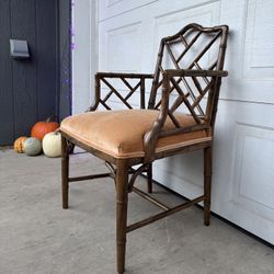 Vintage Late 20th Century Chippendale Faux Bamboo Armchair •FREE DELIVERY•