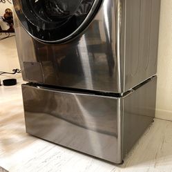 LG - Top Load Pedestal Washer - Graphite Steel