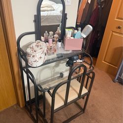Small vanity with a mirror