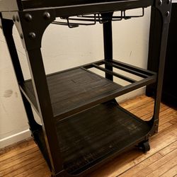 3 Shelf Wheeled Bar Cart