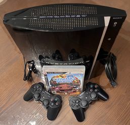 Sony PlayStation 3 PS3 Fat 40GB Bundle – 2 Sony Controllers – Tested
