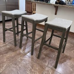 3 Grey Kitchen Counter Stools