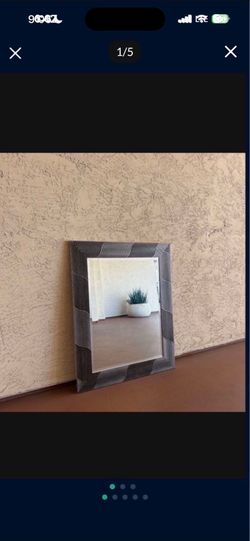 One Modern Black and Silver Wall Mirror