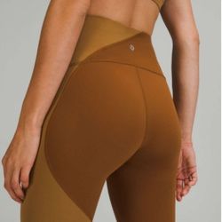 Lululemon Nulu Colour Block High-Rise Leggings Copper/Brown
