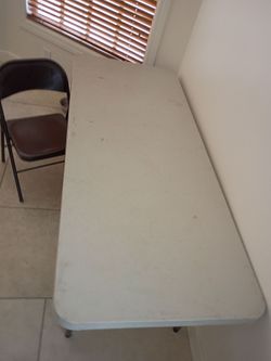 White Folding Table and 1 chair