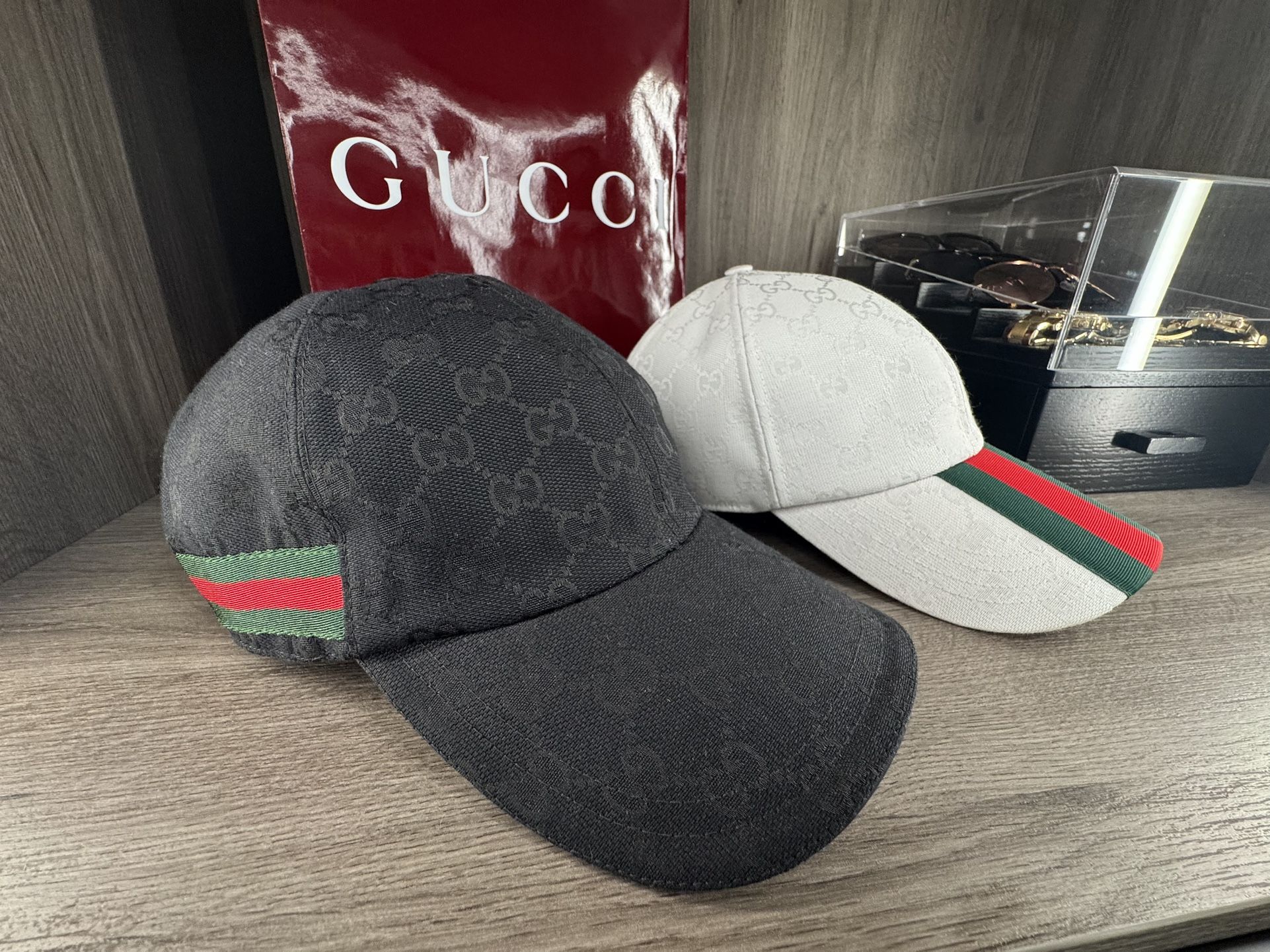 Black Gucci Hat Velcro Close Size Small (57cm)