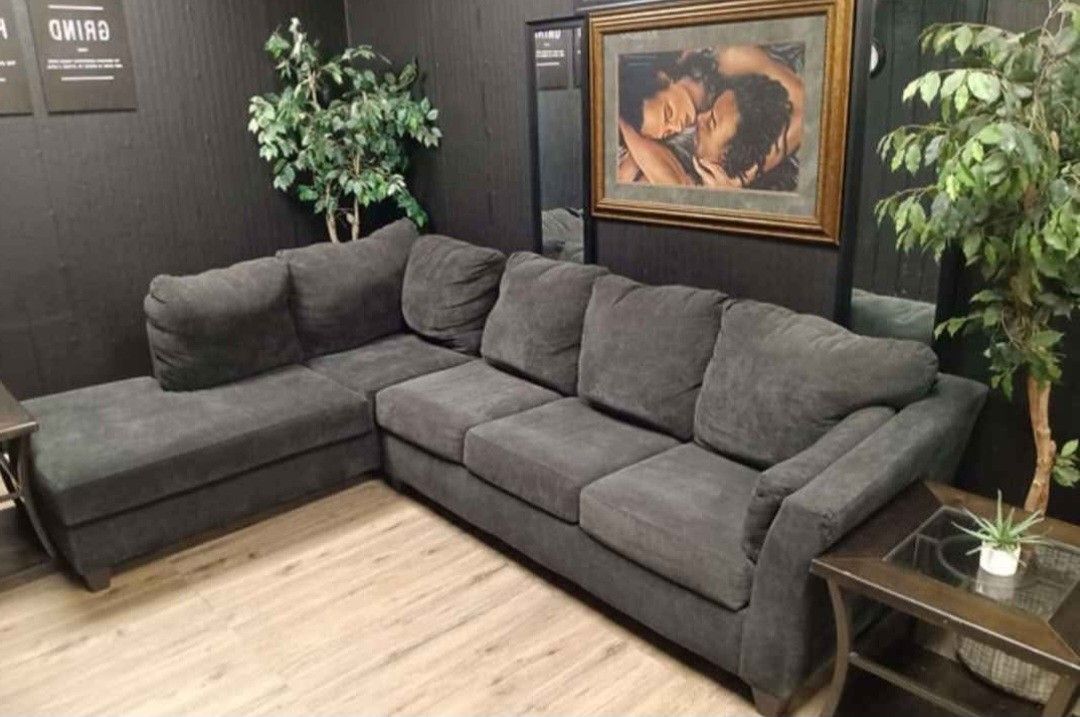 Bobs Beautiful 2pc Dark Sectional Delivery Available