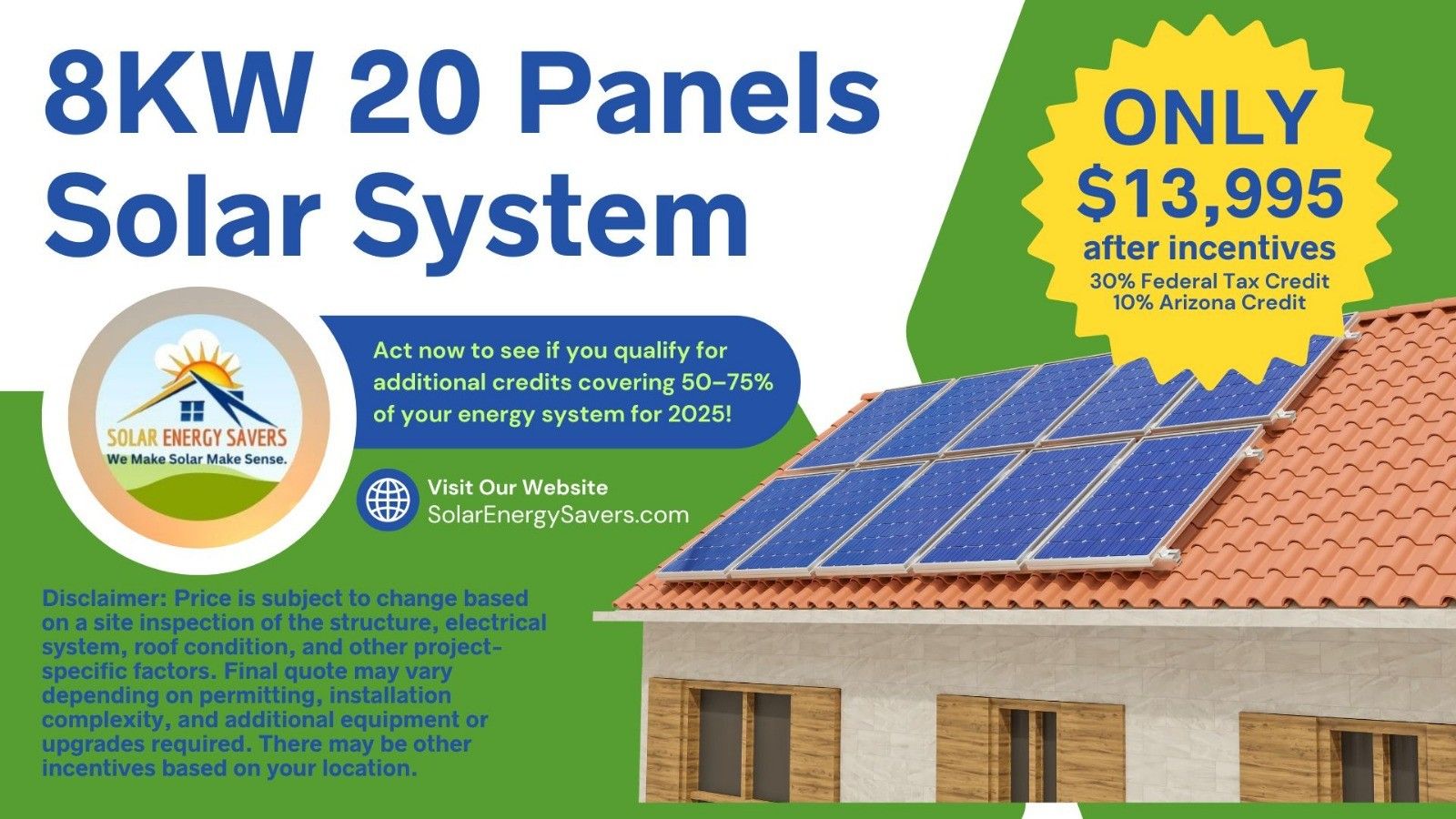 Complete 20 Panel Solar Energy 8kW System – Save Big on Electricity!