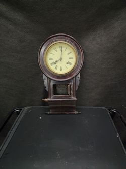 Antique 19thC Drop Dial Schoolhouse Wall Clock - Faux Rosewood Case - Project / Repair