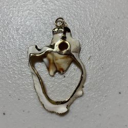Shell Pendant With Gold Trim