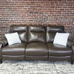 Free Delivery-brown leather sofa recliner couch