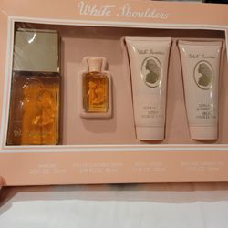 Brand New Vintage White Shoulders 4 Piece Gift Set Eau De Cologne Spray Parfum