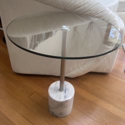 2 Glass/Marble End Tables