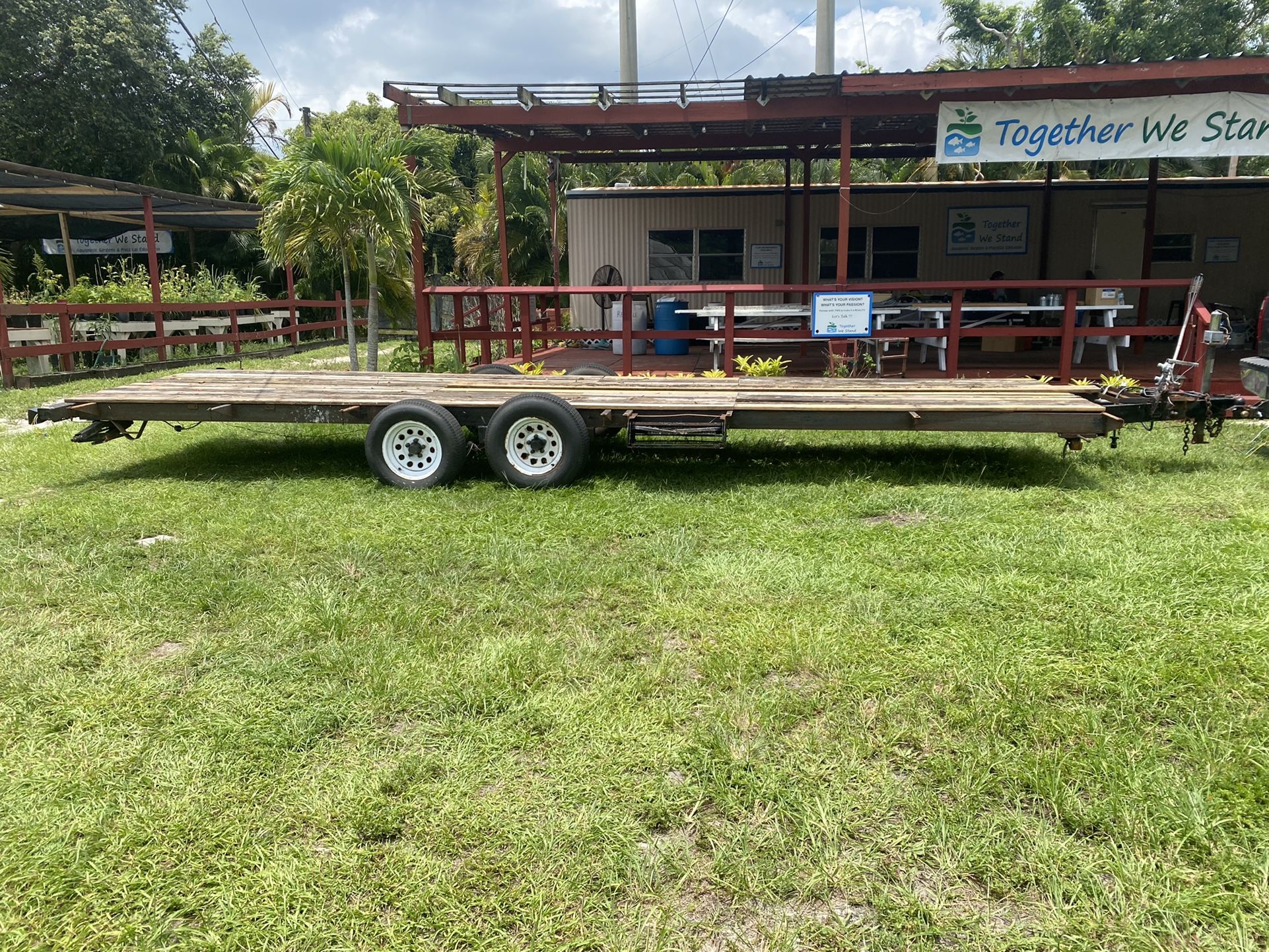6 X 24 Ft Long Flat Deck Trailer  👉🏾Bill of Sale Only  $1900.00 Or Best Offer 