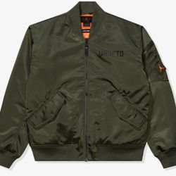 Undefeated X Jordan Bomber Jacket - CargoKhaki/ BrightMandarin LARGE