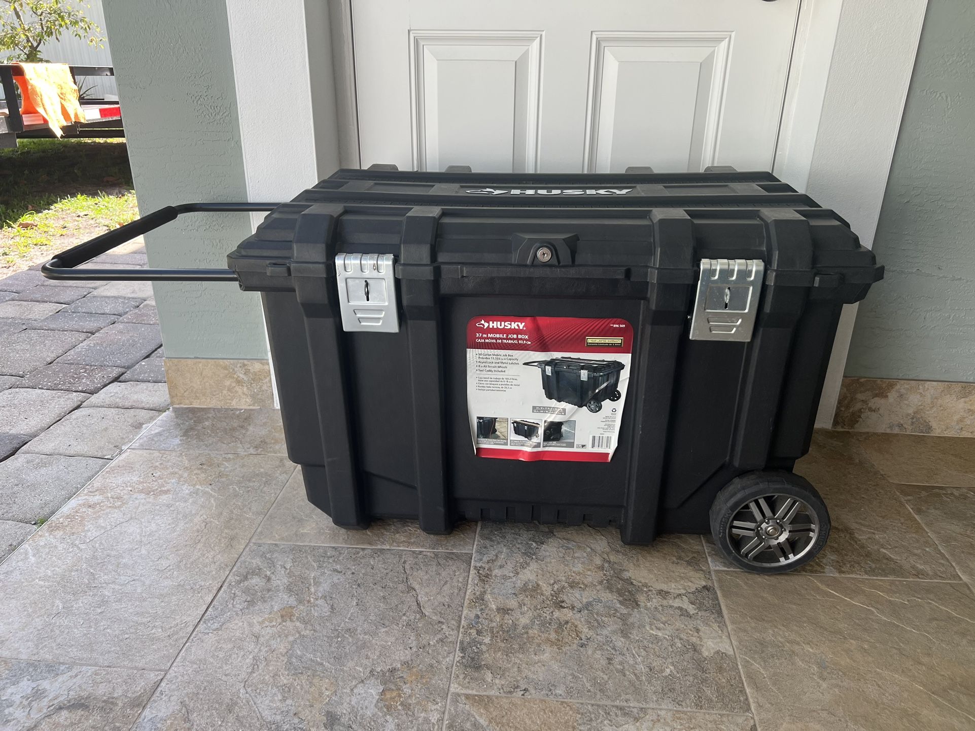 Husky 37 in. Rolling Tool Box Utility Cart, Black