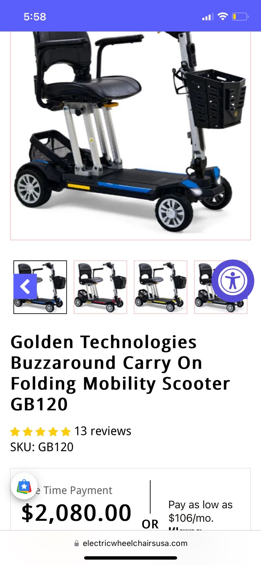 Golden Electric Scooter