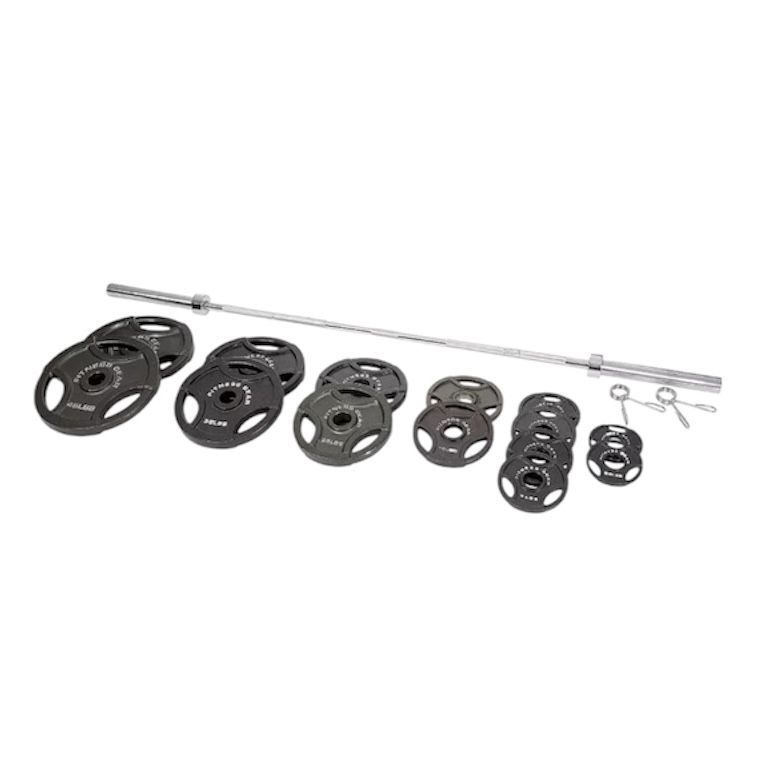 Olympic Weight Set With Barbell 300 Lbs Weightlifting Plates