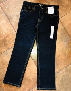 Boys’ Straight Fit - Cat & Jack ➿ Adjustable Waist Jeans 👖10 HUSKY