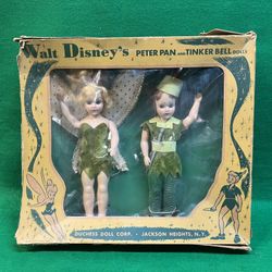 1950’s Duchess Doll Corp Walt Disney’s Peter Pan & Tinker Bell Dolls