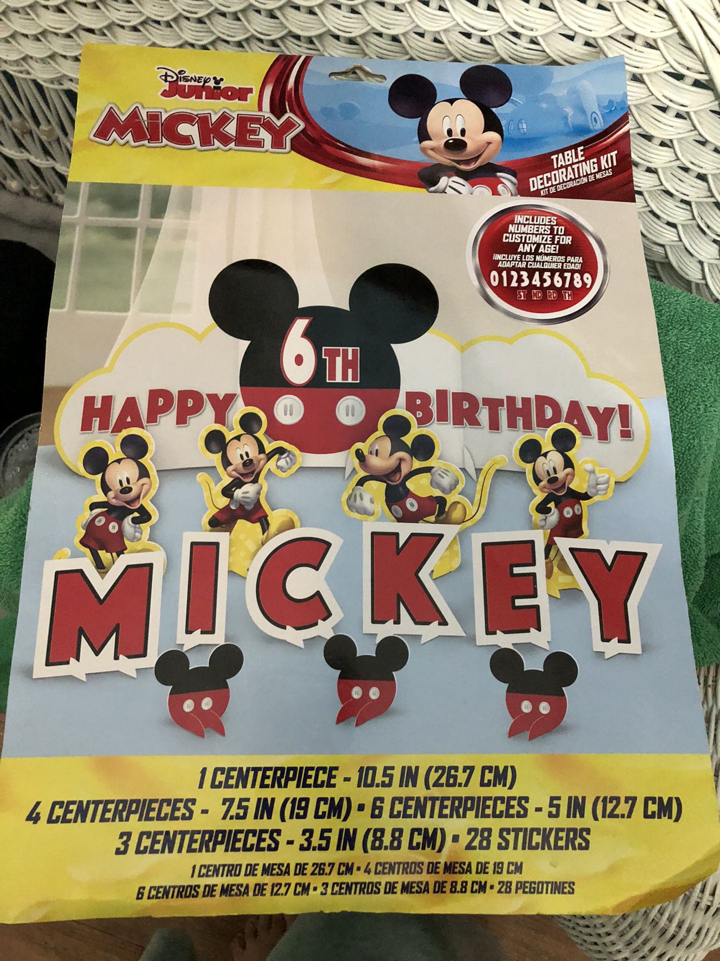 Micky Mouse Centerpieces And Stickers For 6 Years Old Birthday party New In Package 