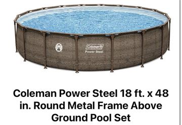 Coleman Power Steel 18 ft. x 48 in. Round Metal Frame Above Ground Pool Set