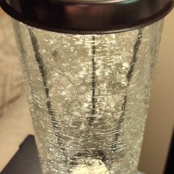 ($25) New Pair Of Crackle Glass Candle Holders