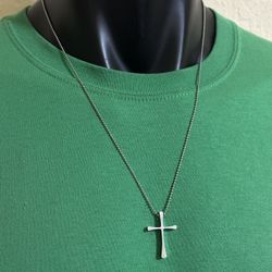 Cross Pendant With Bead Chain 