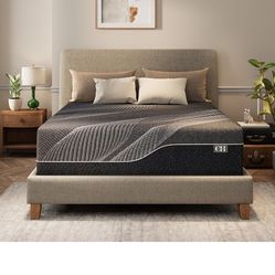CH Charme House 14 Inch Queen Mattress, Bamboo-Charcoal Memory Foam Mattress, Cooling & Pressure Relief, Bed in a Box, Foam Made in USA & CertiPUR-US