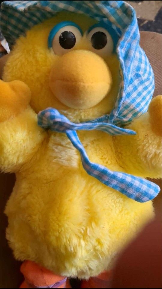Vintage 1983 Sesame Street Baby Big Bird Hasbro Softies 11" Stuffed Plush Toy
