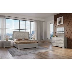 Silver 4 PC. Queen Size Bedroom Set. Brand New. MATTRESS SET IS NOT INCLUDED.