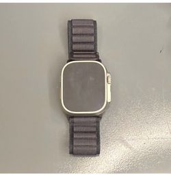 Apple Watch Ultra 49mm Titanium Silver Case Black Nylon Band 32GB Unlocked