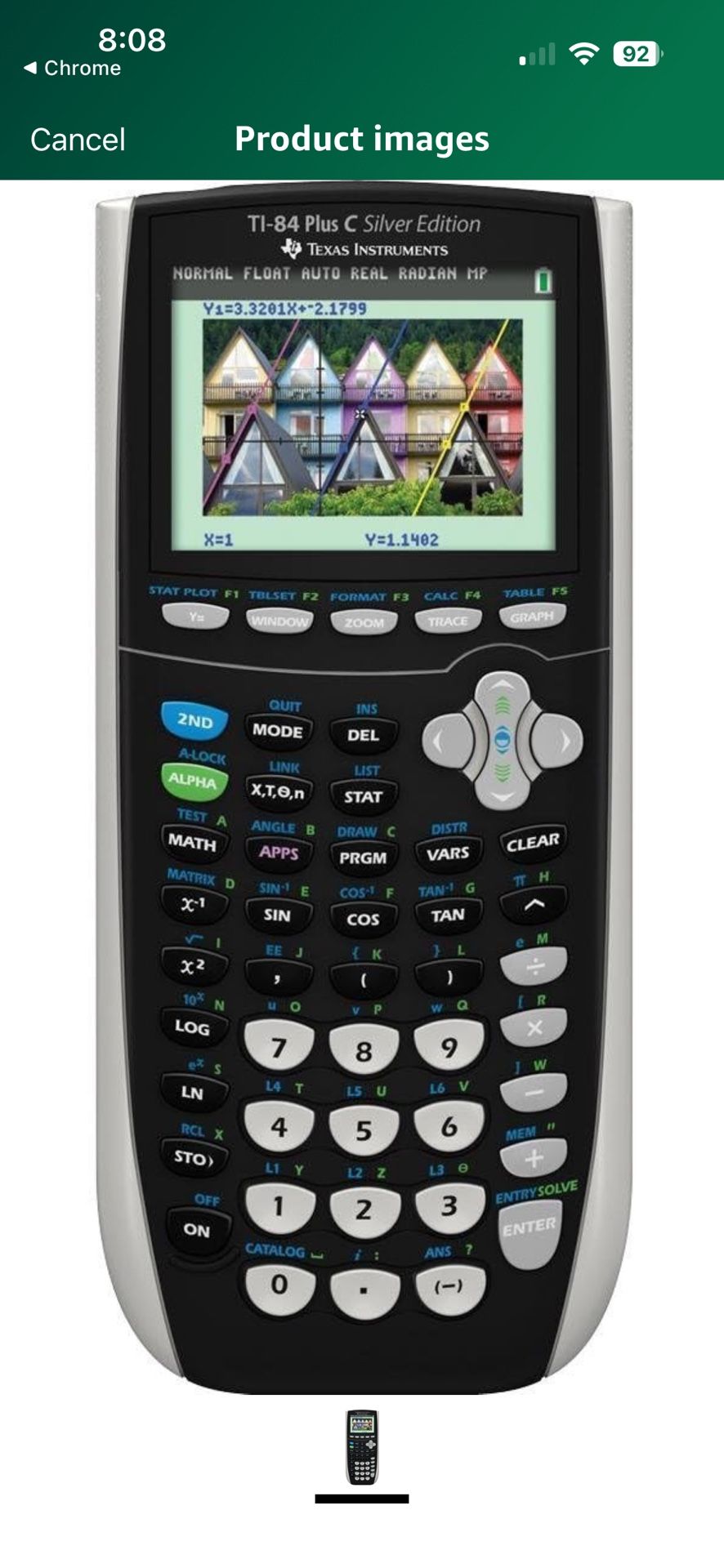 Texas Instruments TI-83 Plus C Silver Edition Graphing Calculator with Cover