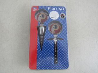Washington Redskins Chrome Plated Cork Puller & Bottle Stopper Set