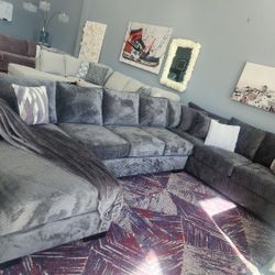 Holiday Special Sectional Chaise Grey Soft Luxury 