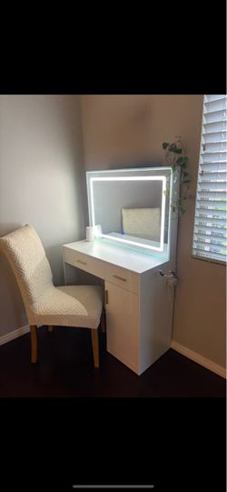 Vanity with touch screen lighting