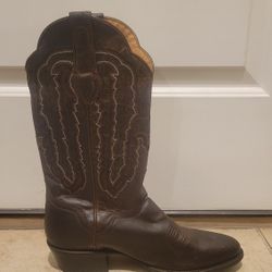 Men's J B DILLON JBM3205 Goat Leather Brown Western Cowboy Boots Size 8.5 EUC