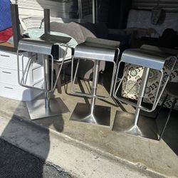 Solid stainless steel bar stool