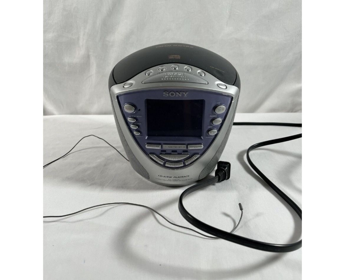 Sony Dream Machine ICF-CD853V Clock Radio Black AM FM CD Alarm 4 Band Work
