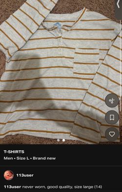 Men's Striped Long Sleeve Henley Shirt