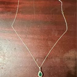kay jewelers sterling silver emerald pendant necklace