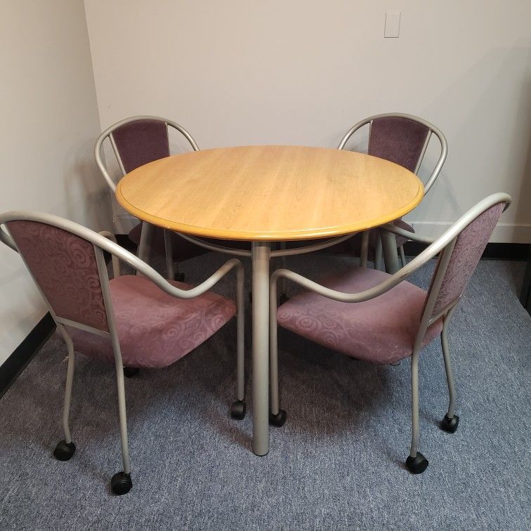 Round table and four chairs