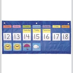 Carson Dellosa Weekly Calendar And Weather Pocket Chart with Bonus Monthly Cards 
