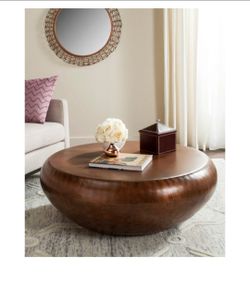Hammered Copper Round Coffee Table