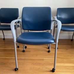 FOUR HON Accommodate Guest Chairs with Arms & Casters — Like New!