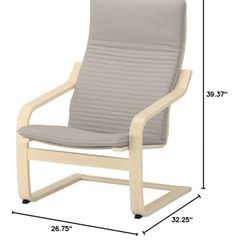 2 Sillones modernos tipo IKEA – madera y cojín gris (como nuevos)