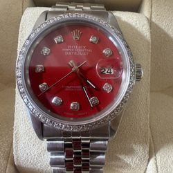 36mm Red Rolex Date Just