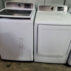 New Samsung Large Capacity 5.0cu Ft Top Load Washer And Used GAS Dryer Set 