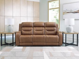 Dreamer Caramel Power Reclining Sofa with Audio Seating (Online Special Price)