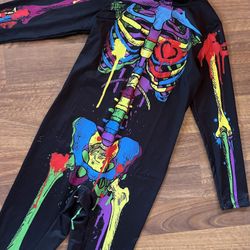 Skeleton Multicolored One Piece Jumpsuit Size Medium